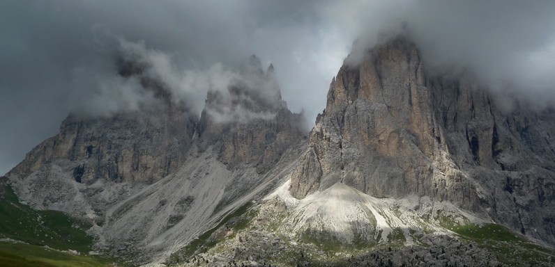 Langkofel from Sella Pass